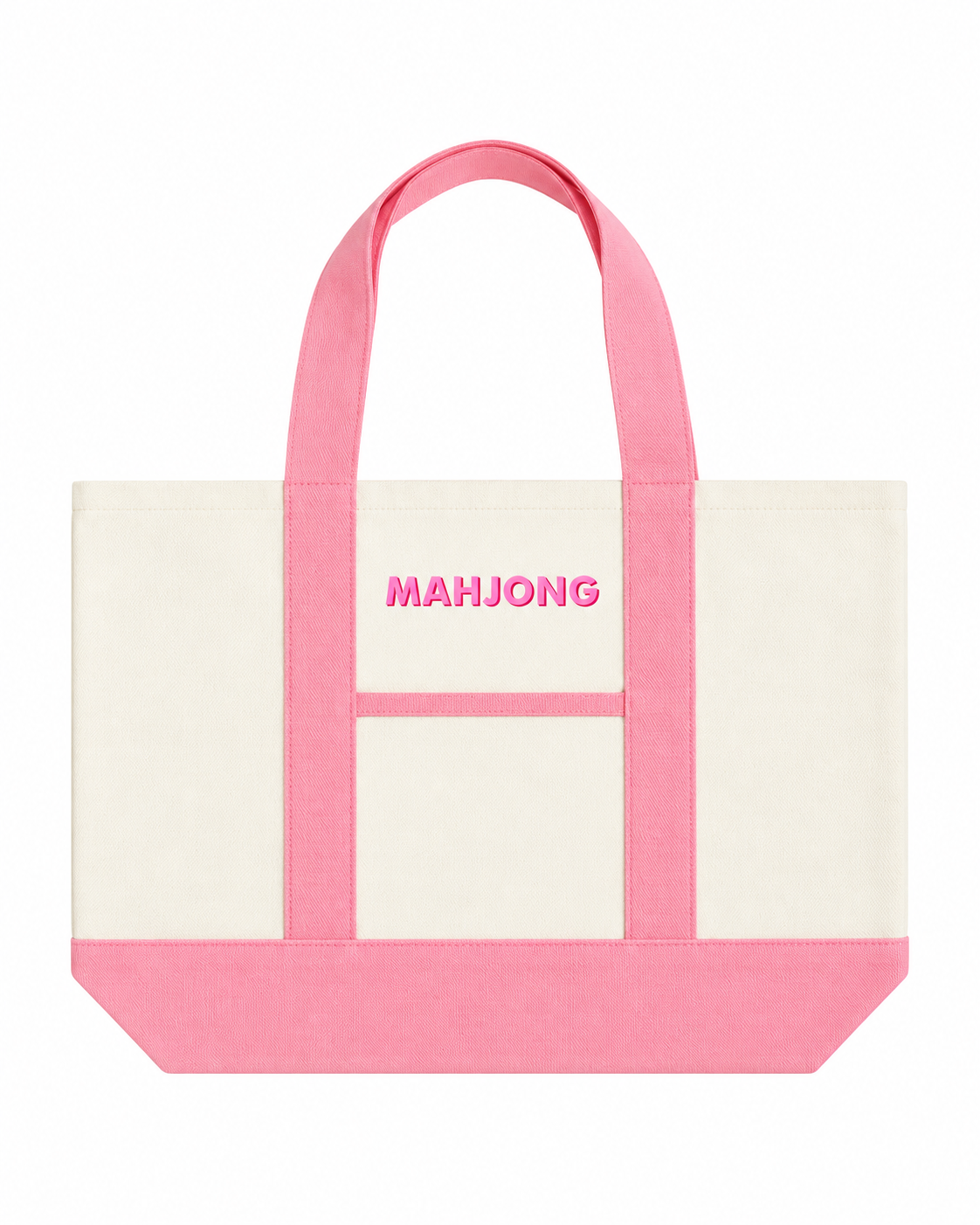 Printed Pink Mahjong Tote Bag