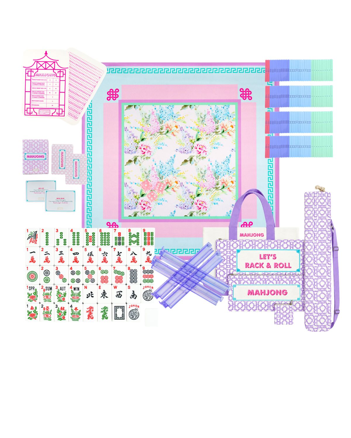Floral Complete Starter Set with White Tiles