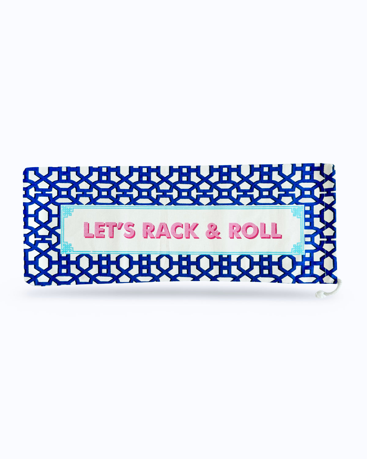 Printed Indigo Rack & Roll Mahjong Wooden Rack Cover