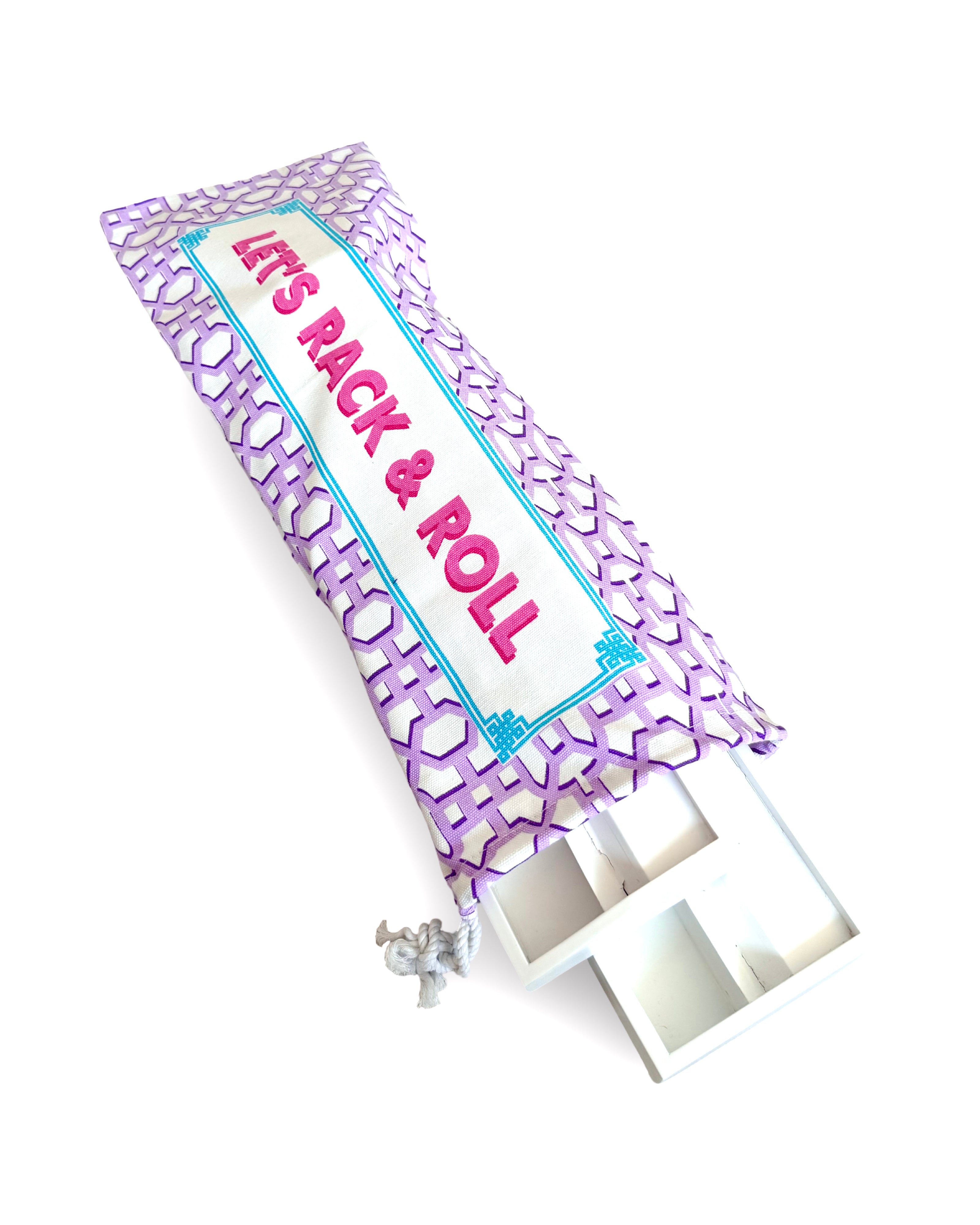 Printed Lilac Rack & Roll Mahjong Wooden Rack Cover