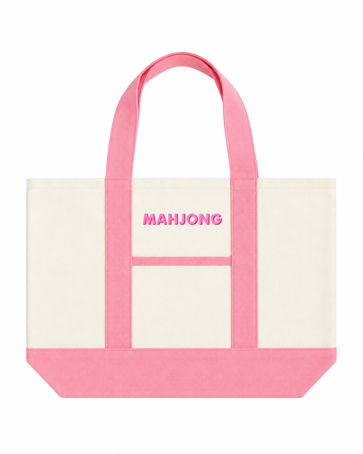 Printed Pink Mahjong Tote Bag