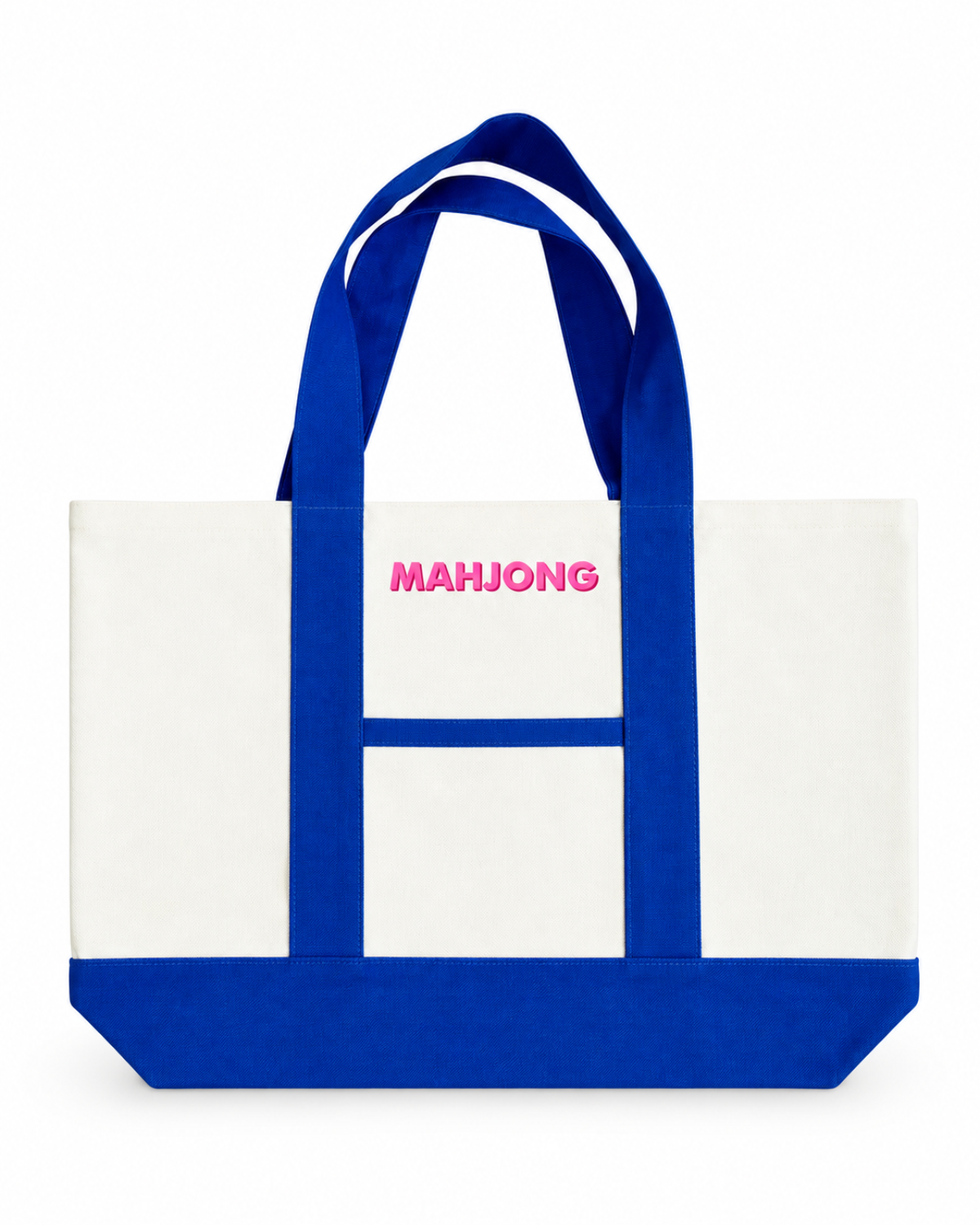 Printed Indigo Mahjong Tote Bag