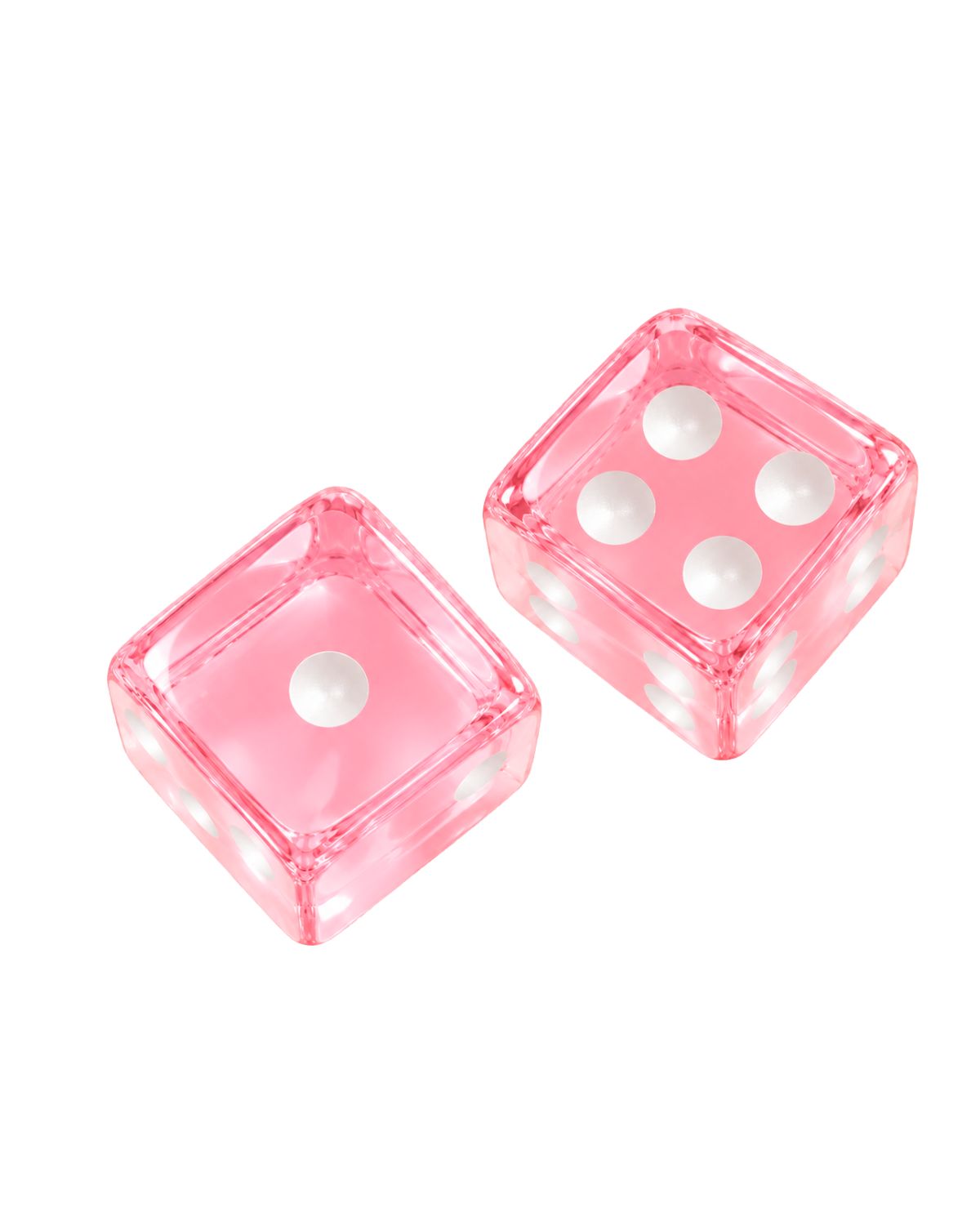 Pink Acrylic Dice Set of 2