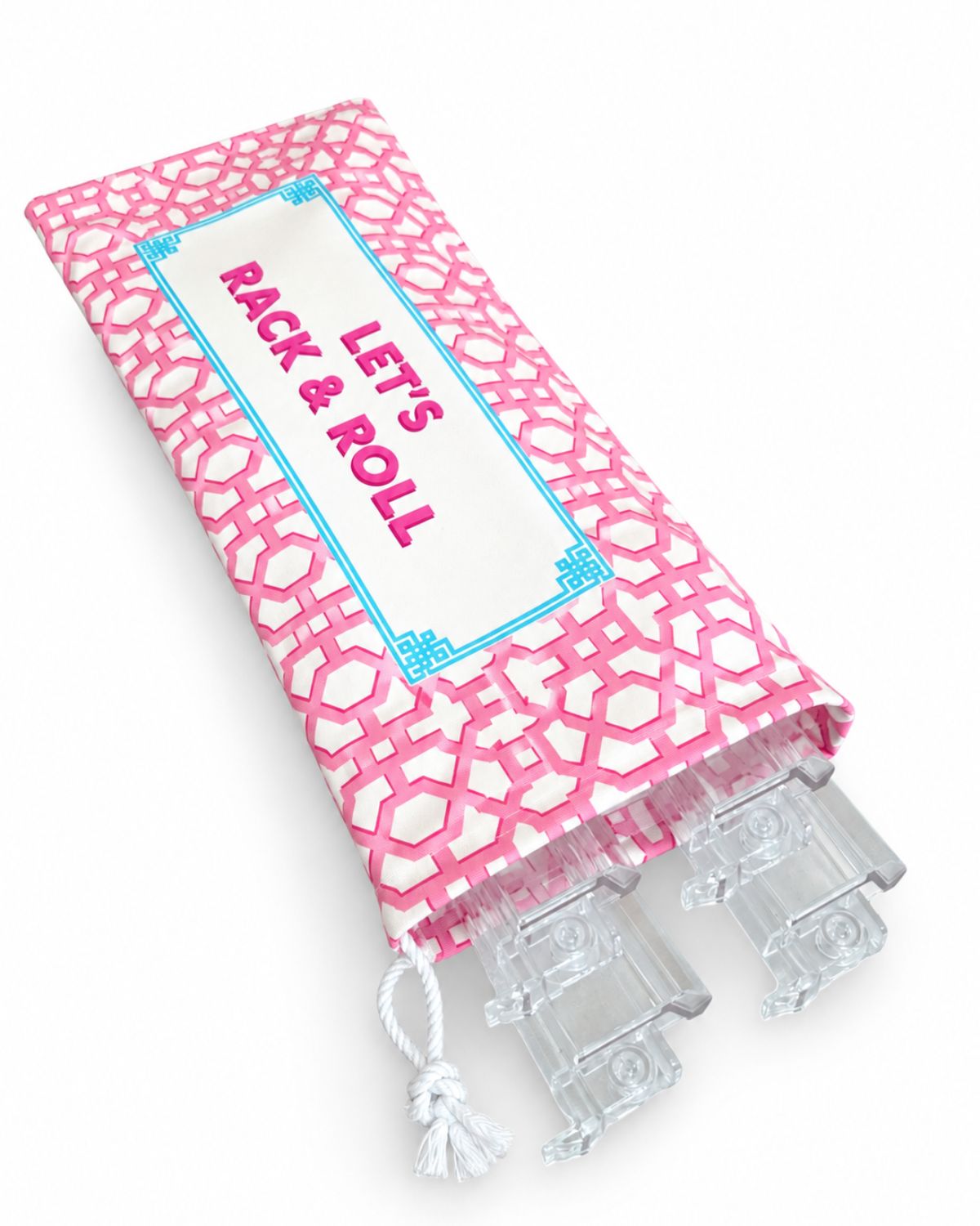 Printed Pink Rack & Roll Mahjong Rack Cover
