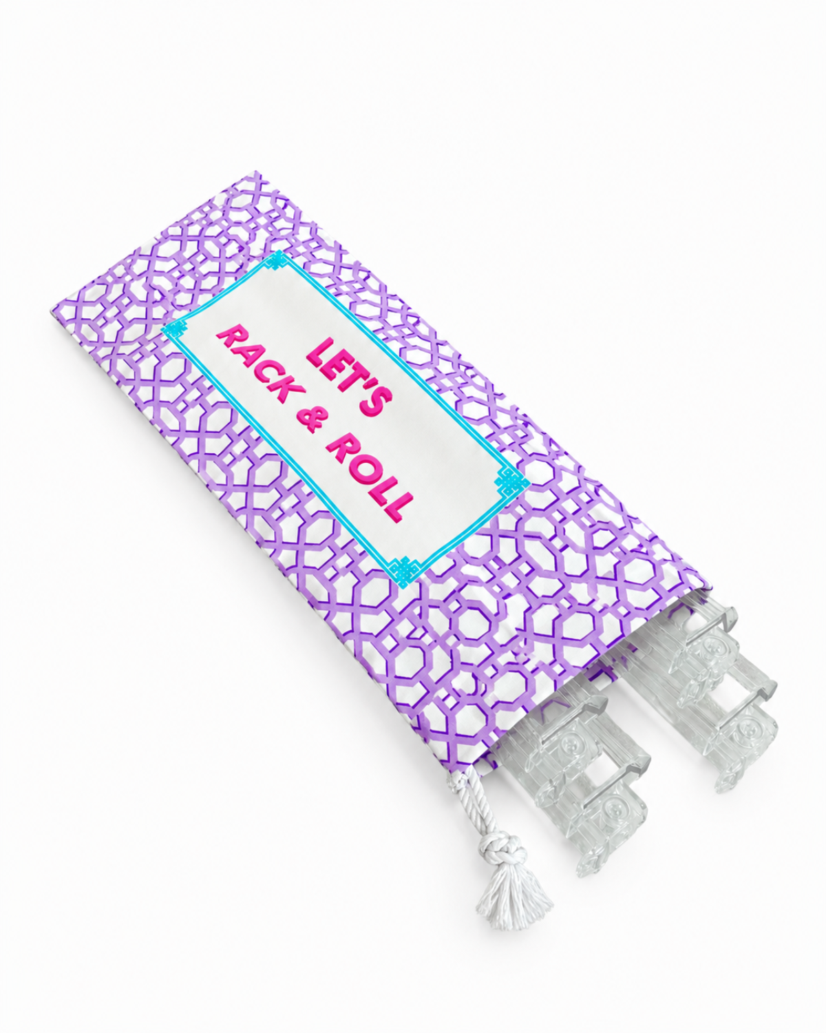 Printed Lilac Rack & Roll Mahjong Acrylic Rack Cover