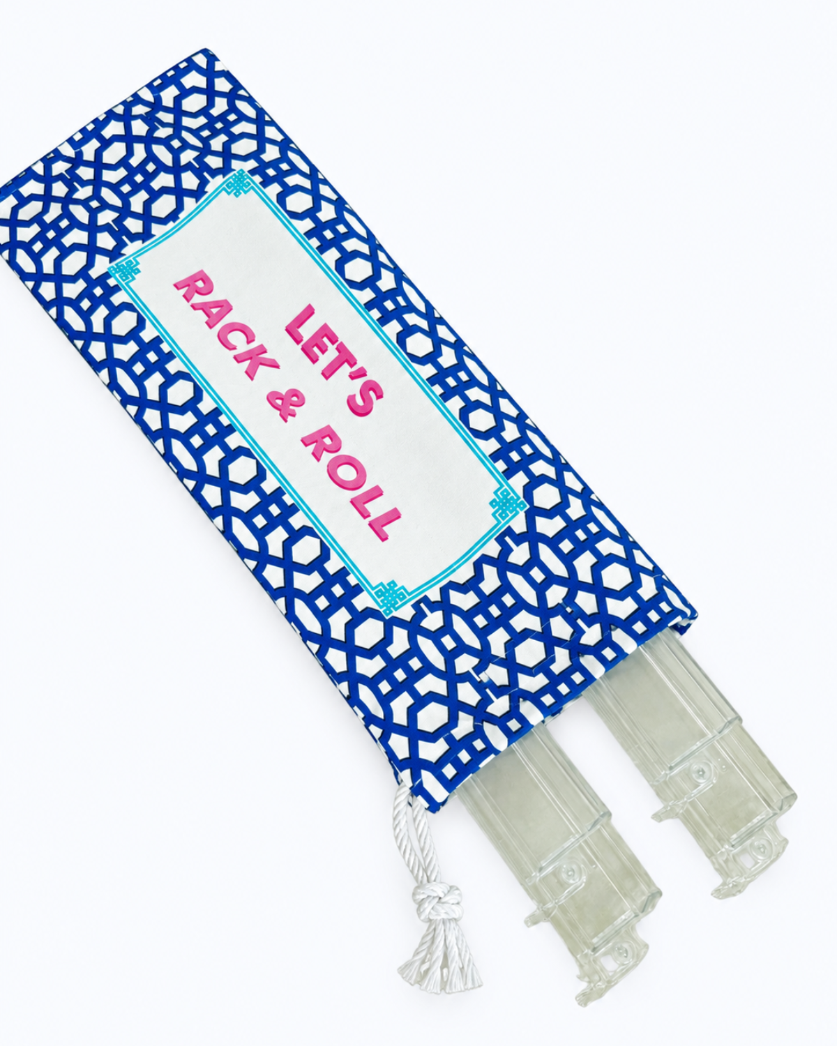 Printed Indigo Rack & Roll Mahjong Acrylic Rack Cover