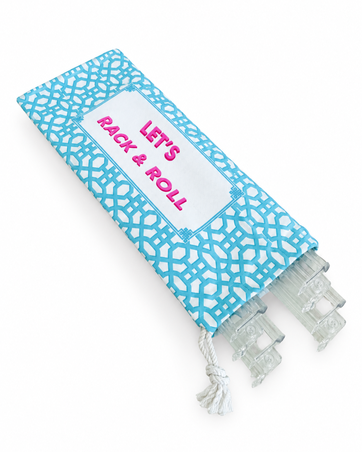 Printed Aqua Rack & Roll Mahjong Acrylic Rack Cover