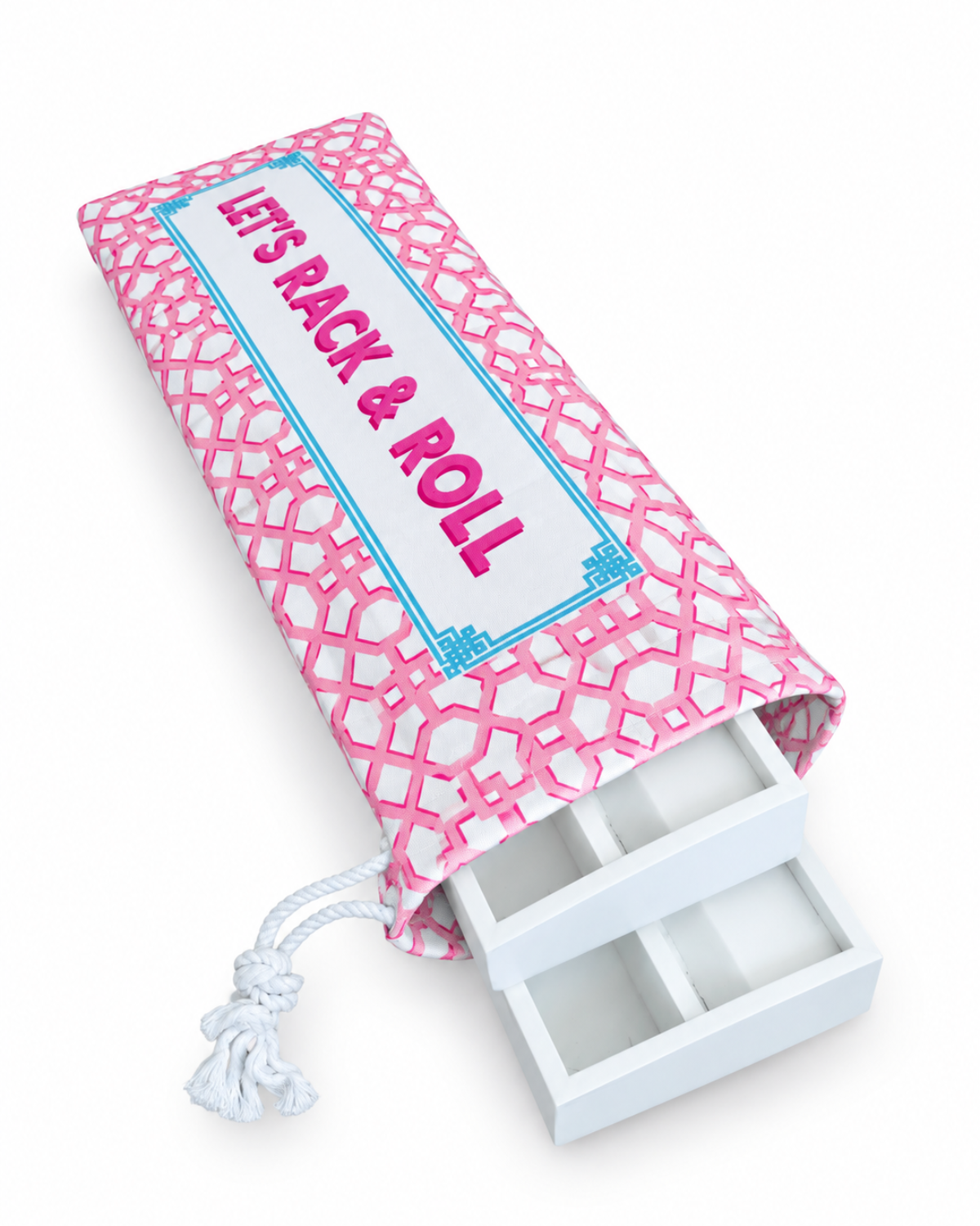 Printed Pink Rack & Roll Mahjong Wooden Rack Cover