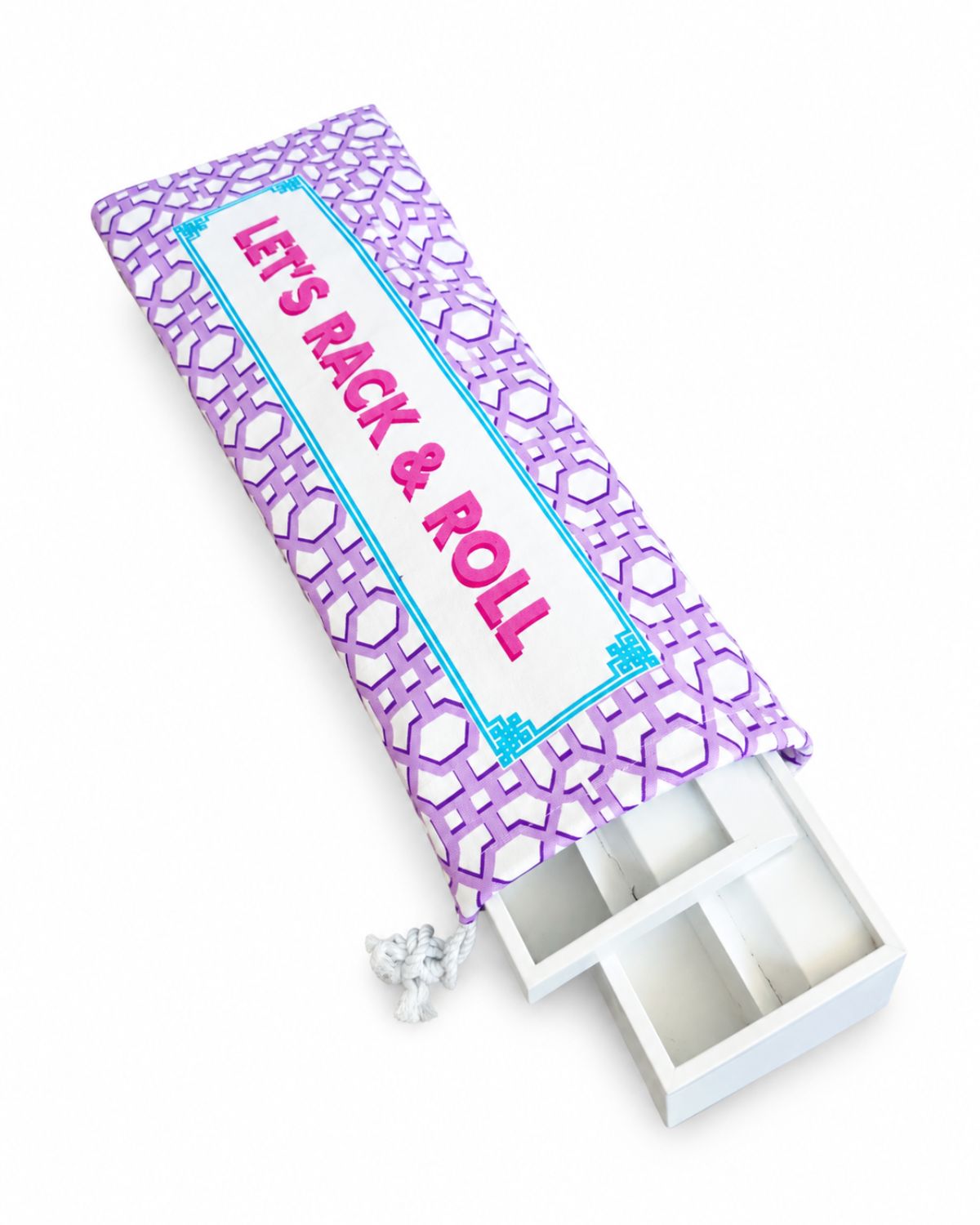 Printed Lilac Rack & Roll Mahjong Wooden Rack Cover