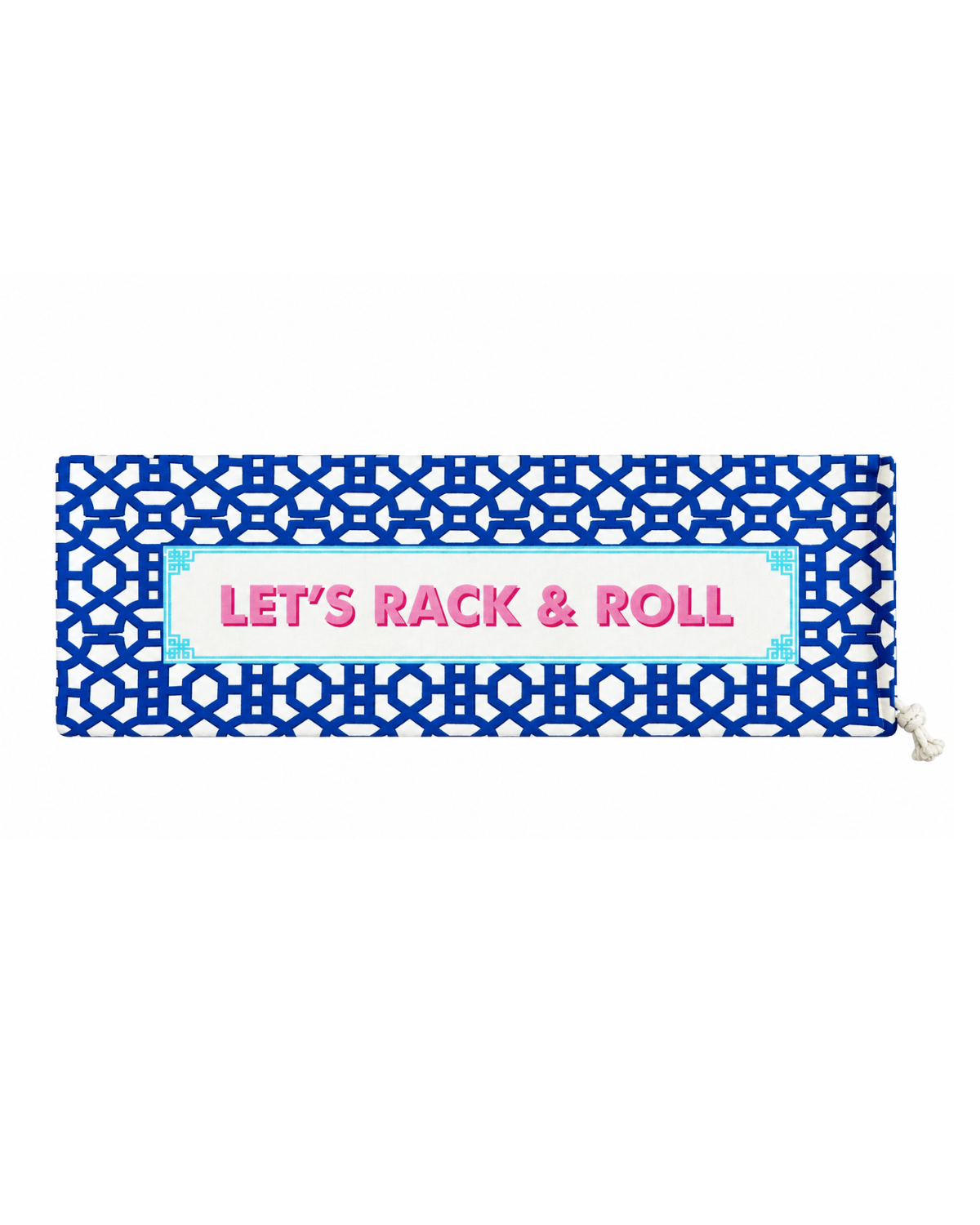 Printed Indigo Rack & Roll Mahjong Wooden Rack Cover