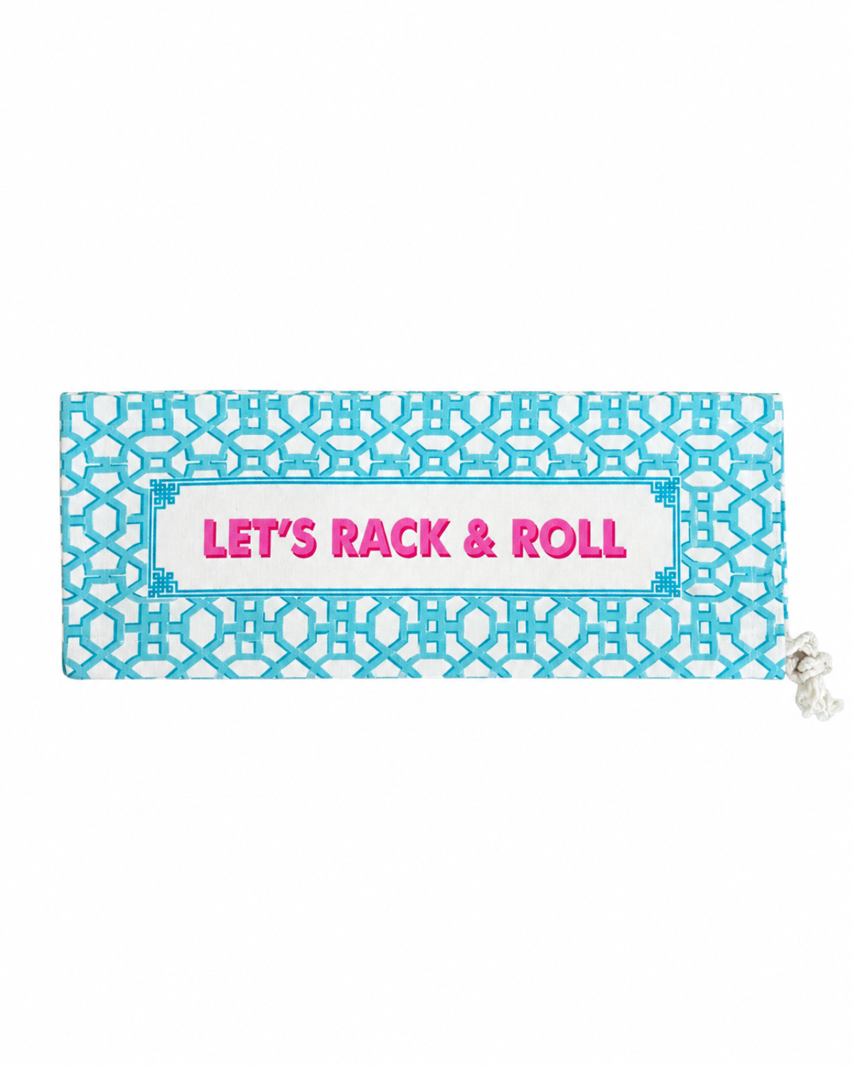 Printed Aqua Rack & Roll Mahjong Wooden Rack Cover