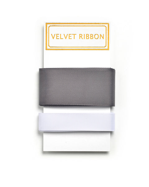 Grey and White Ribbon Set