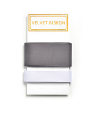 Grey and White Ribbon Set