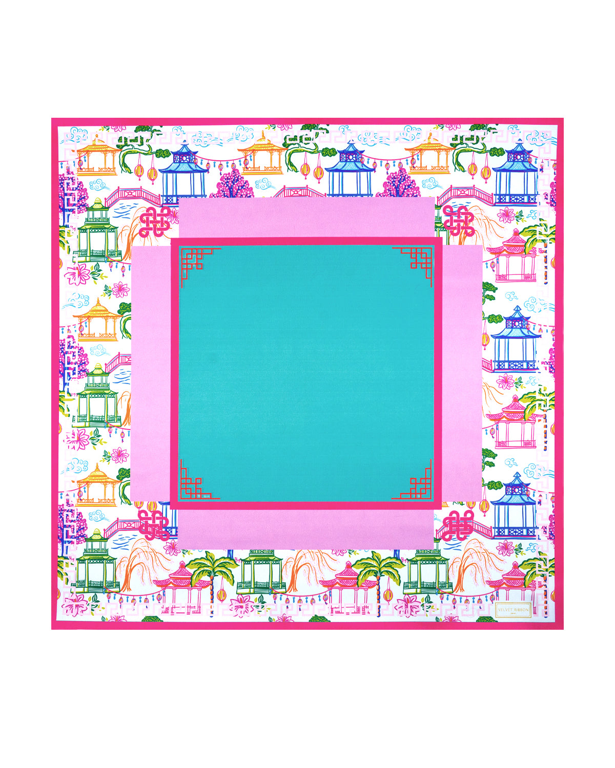 Pagoda Printed Mahjong Mat with Cover