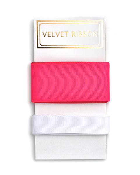 Pink and White Ribbon Set