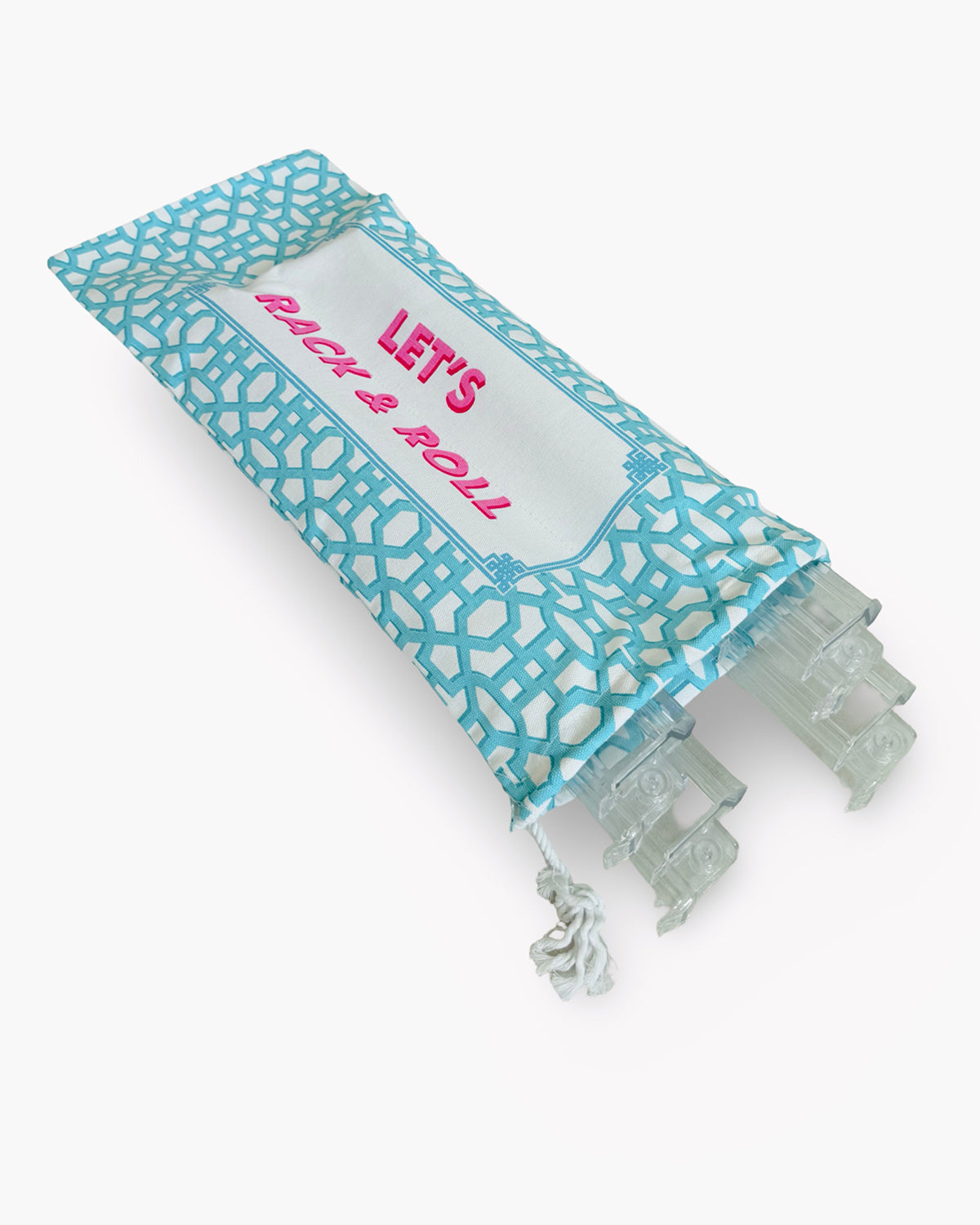 Printed Aqua Rack & Roll Mahjong Acrylic Rack Cover