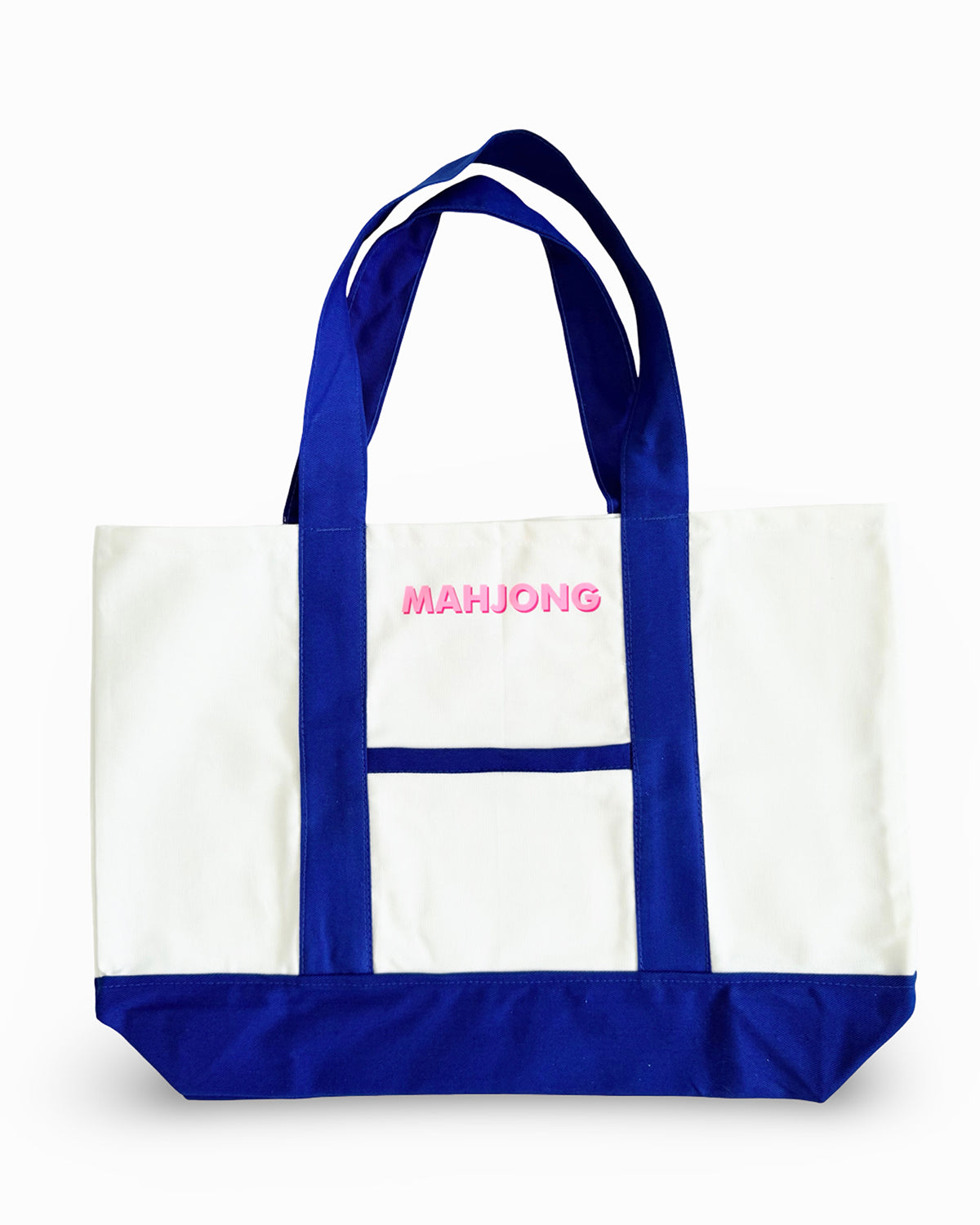Printed Indigo Mahjong Tote Bag