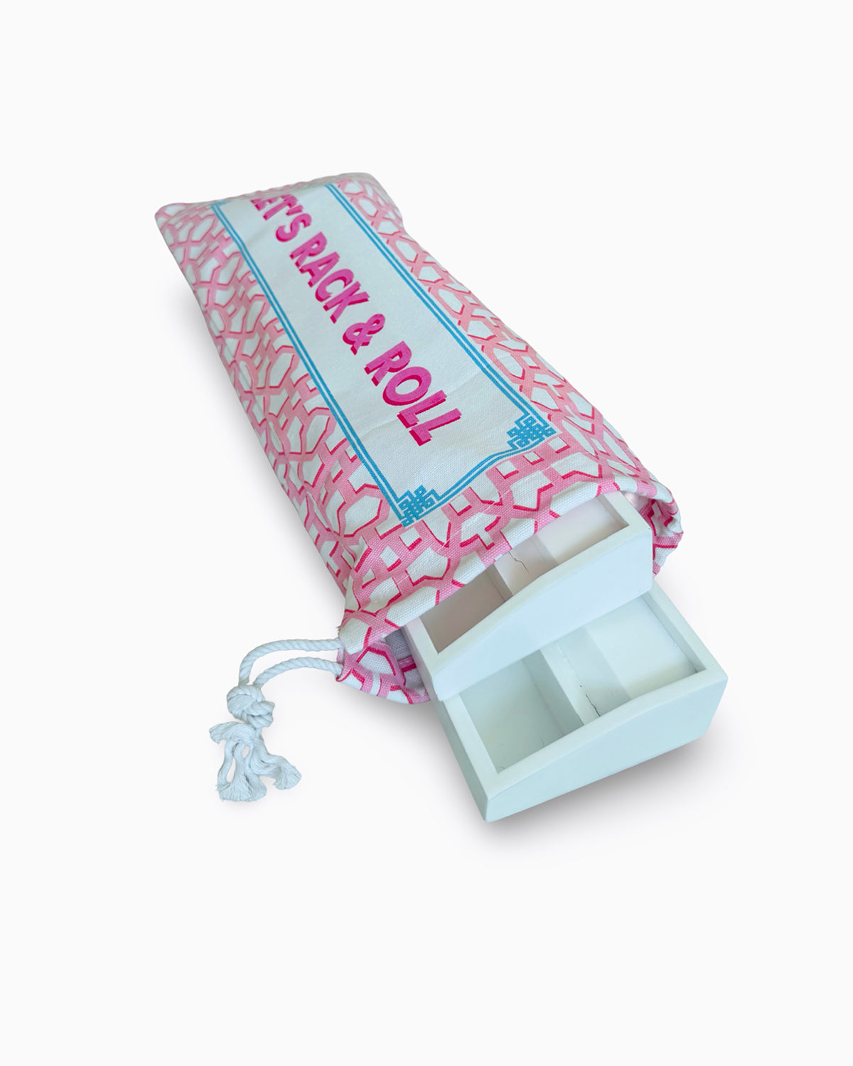 Printed Pink Rack & Roll Mahjong Wooden Rack Cover