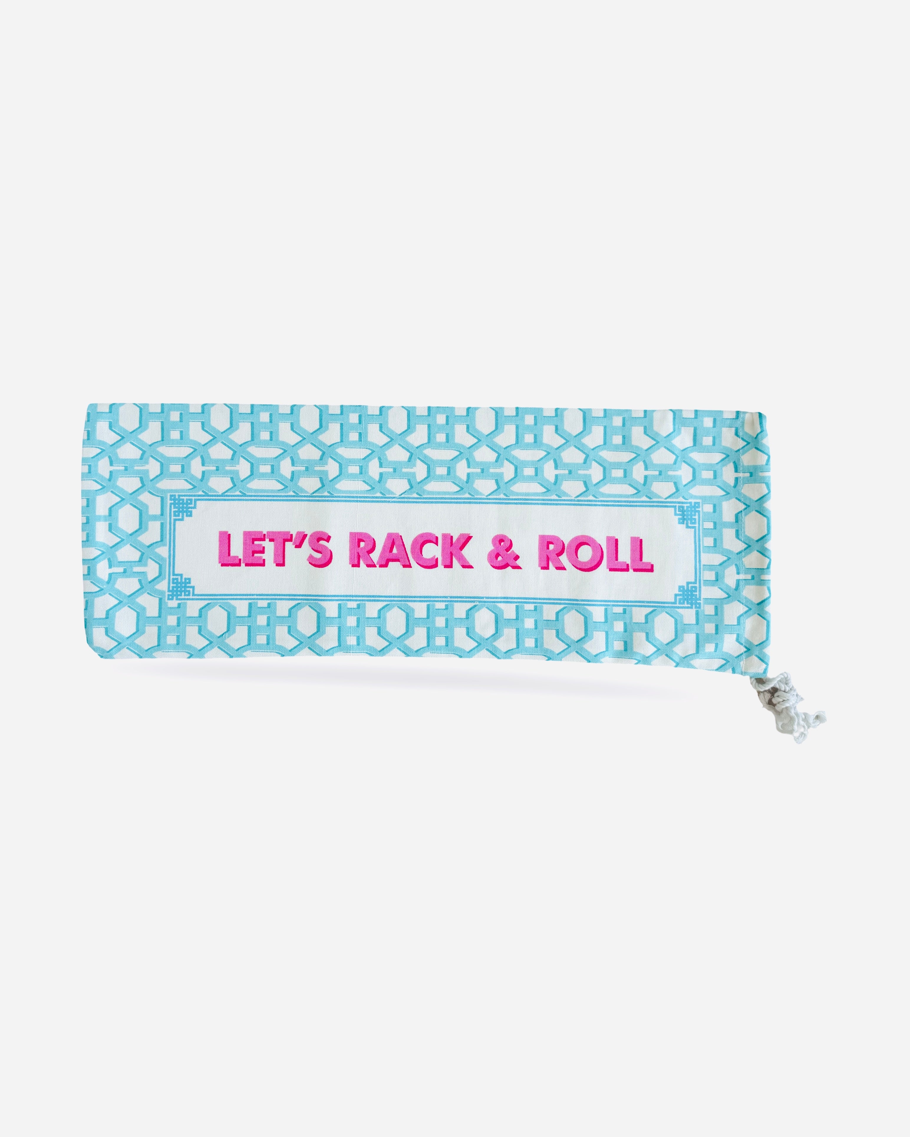 Printed Aqua Rack & Roll Mahjong Wooden Rack Cover
