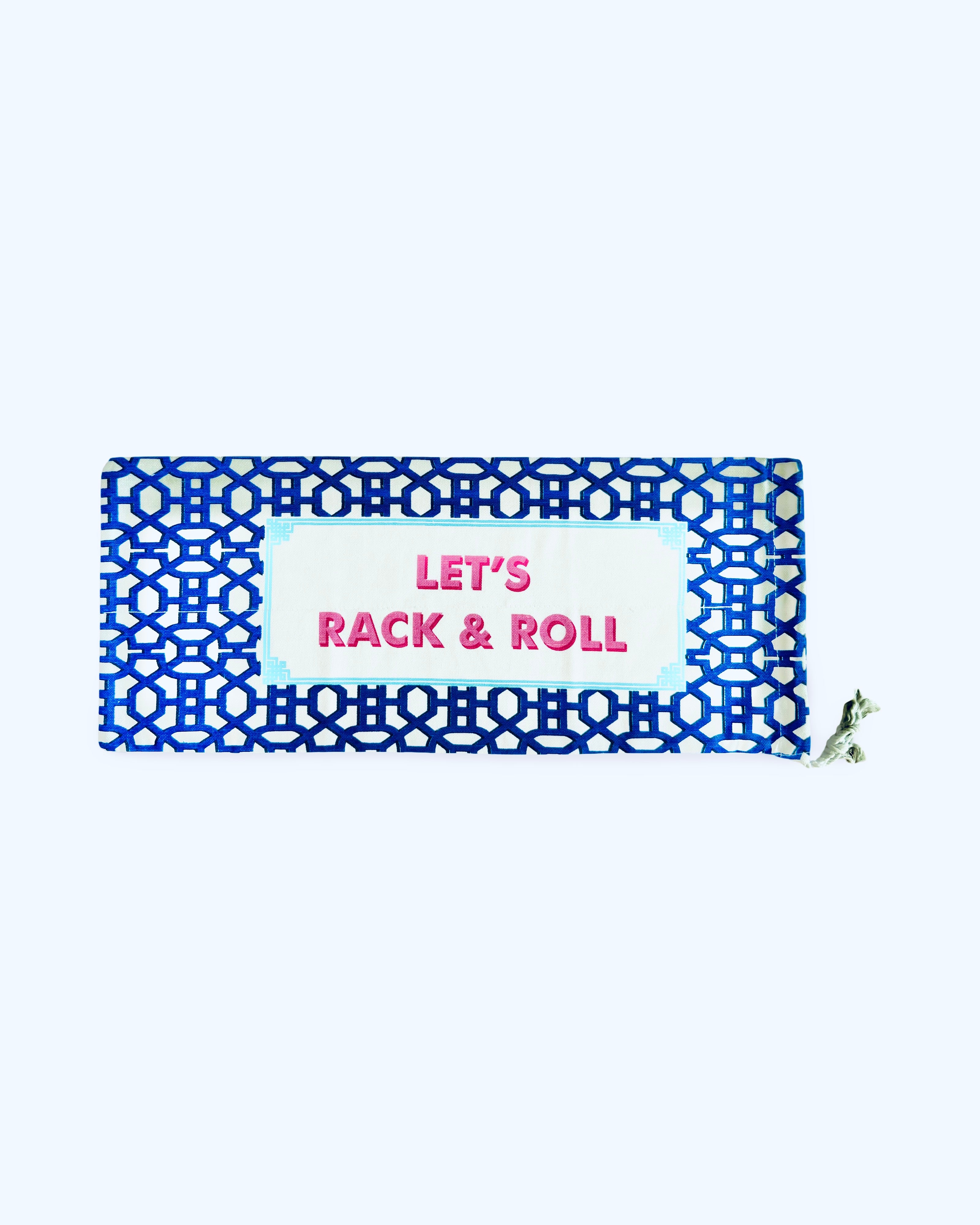 Printed Indigo Rack & Roll Mahjong Acrylic Rack Cover