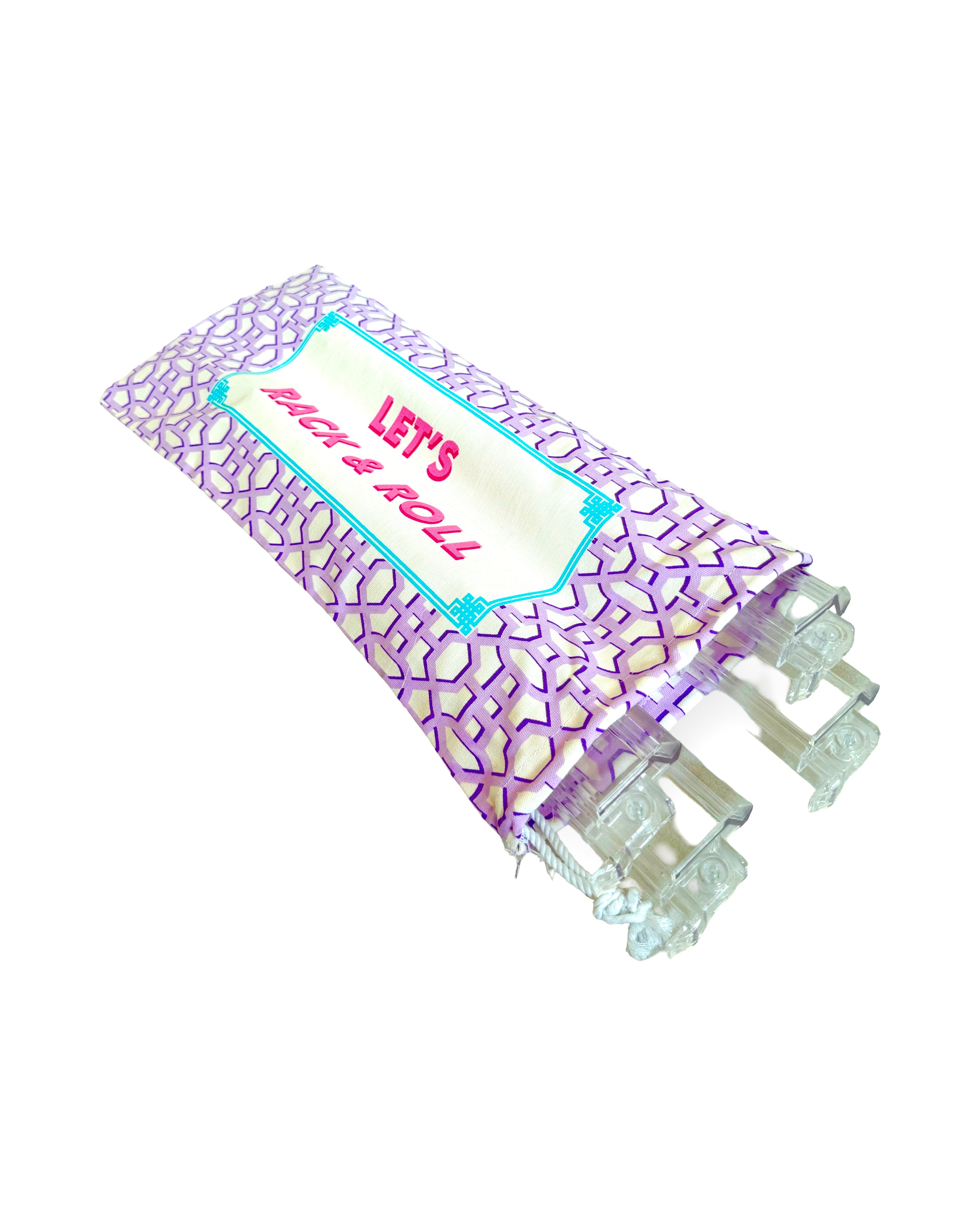 Printed Lilac Rack & Roll Mahjong Acrylic Rack Cover