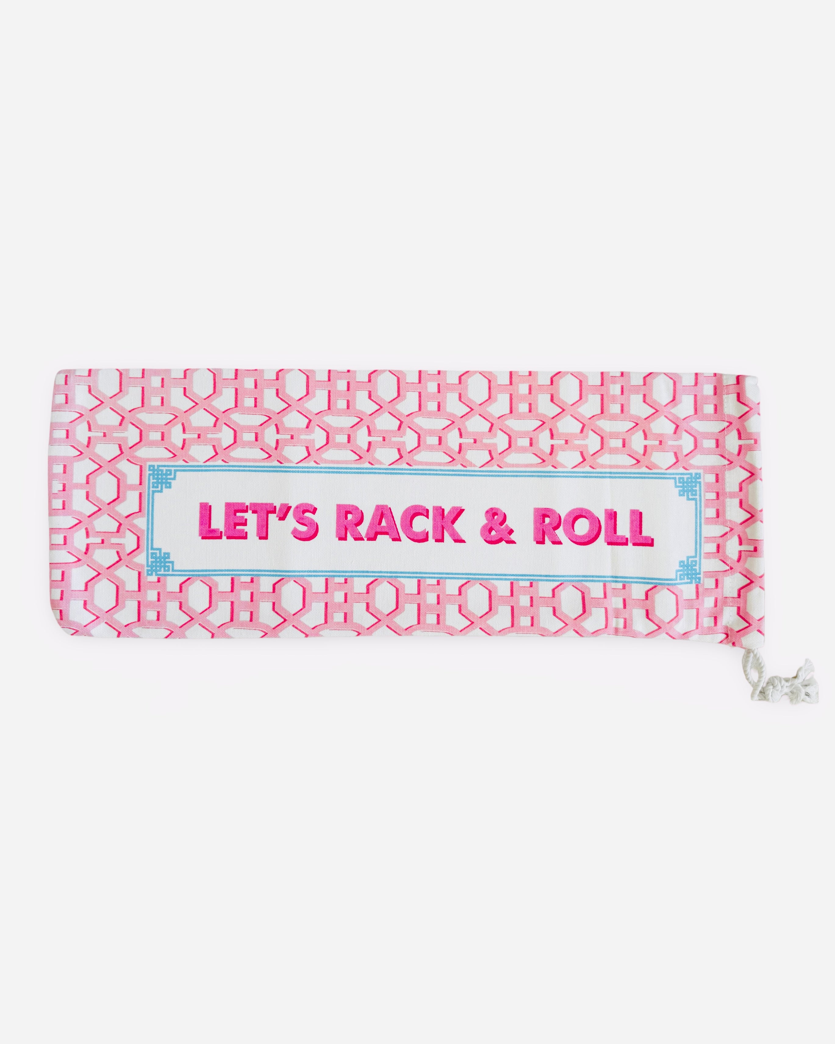 Printed Pink Rack & Roll Mahjong Wooden Rack Cover