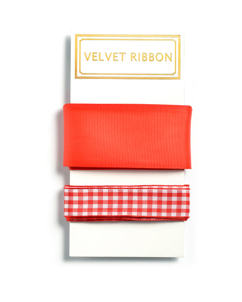 Red and Gingham Ribbon Set