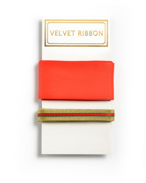 Red and Gold Ribbon Set