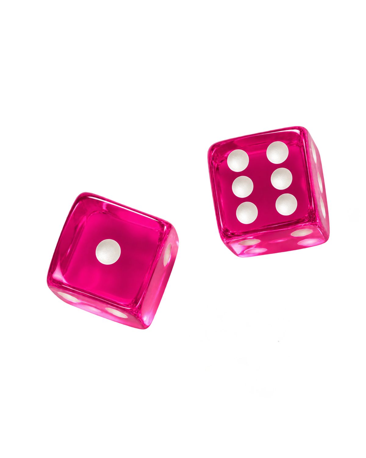Hot Pink Acrylic Dice Set of 2