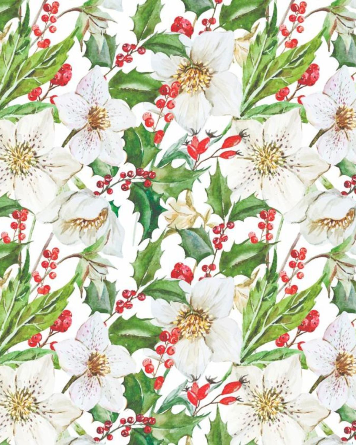 Christmas Floral Wrapping Paper