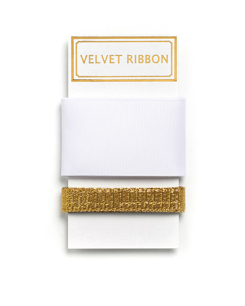 White and Gold Ribbon Set