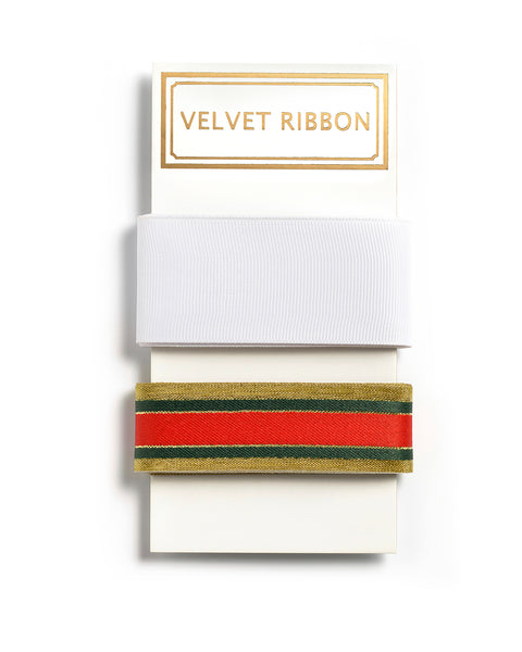 White and Red Ribbon Set